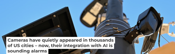 A small, black license plate recognition camera is mounted on a light pole in Boulder, Colo. Matthew Jonas/MediaNews Group/Boulder Daily Camera via Getty Images